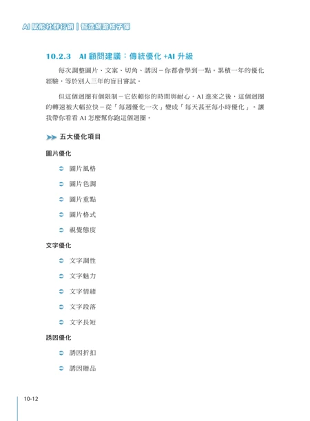 書中圖表:五大優化項目|正式書稿原頁